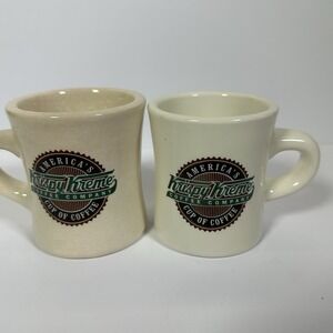 Krispy Kreme Coffee Mug Lot 2 Arabica Diner Style Vintage Logo Cup